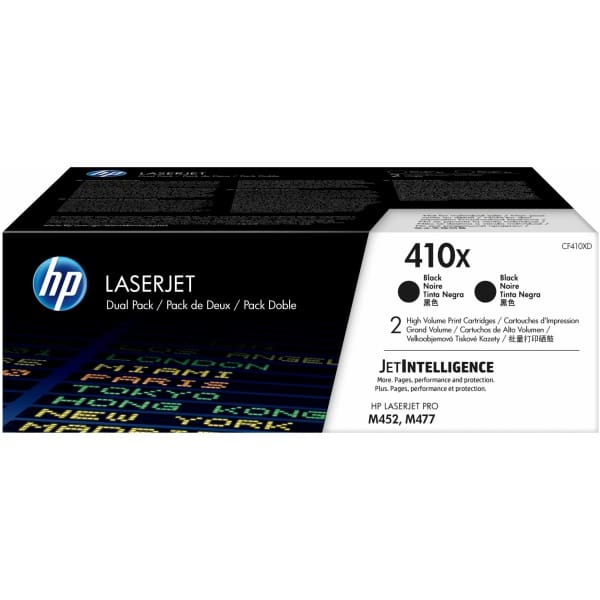 HP 410X 2-pack High Yield Black Original LaserJet Toner Cartridges