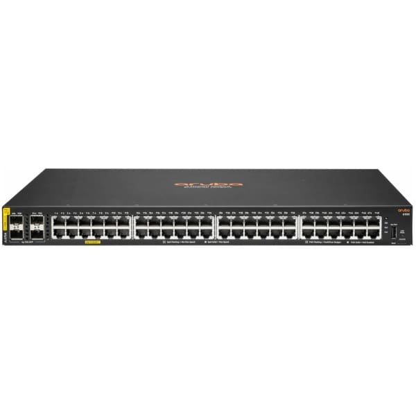 Hewlett Packard Enterprise Aruba 6100 48G Class4 PoE 4SFP+ 370W Managed L3 Gigabit Ethernet (10/100/1000) Power over Ethernet (PoE) 1U Black