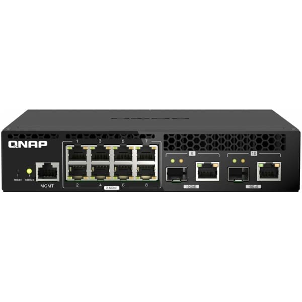 QNAP QSW-M2108R-2C network switch Managed L2 2.5G Ethernet (100/1000/2500) Power over Ethernet (PoE) Black