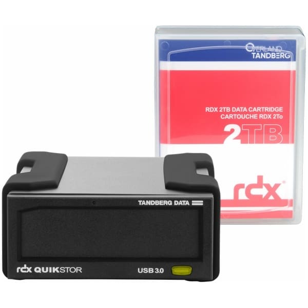 Overland-Tandberg RDX external drive kit with 2TB cartridge, black, USB3+