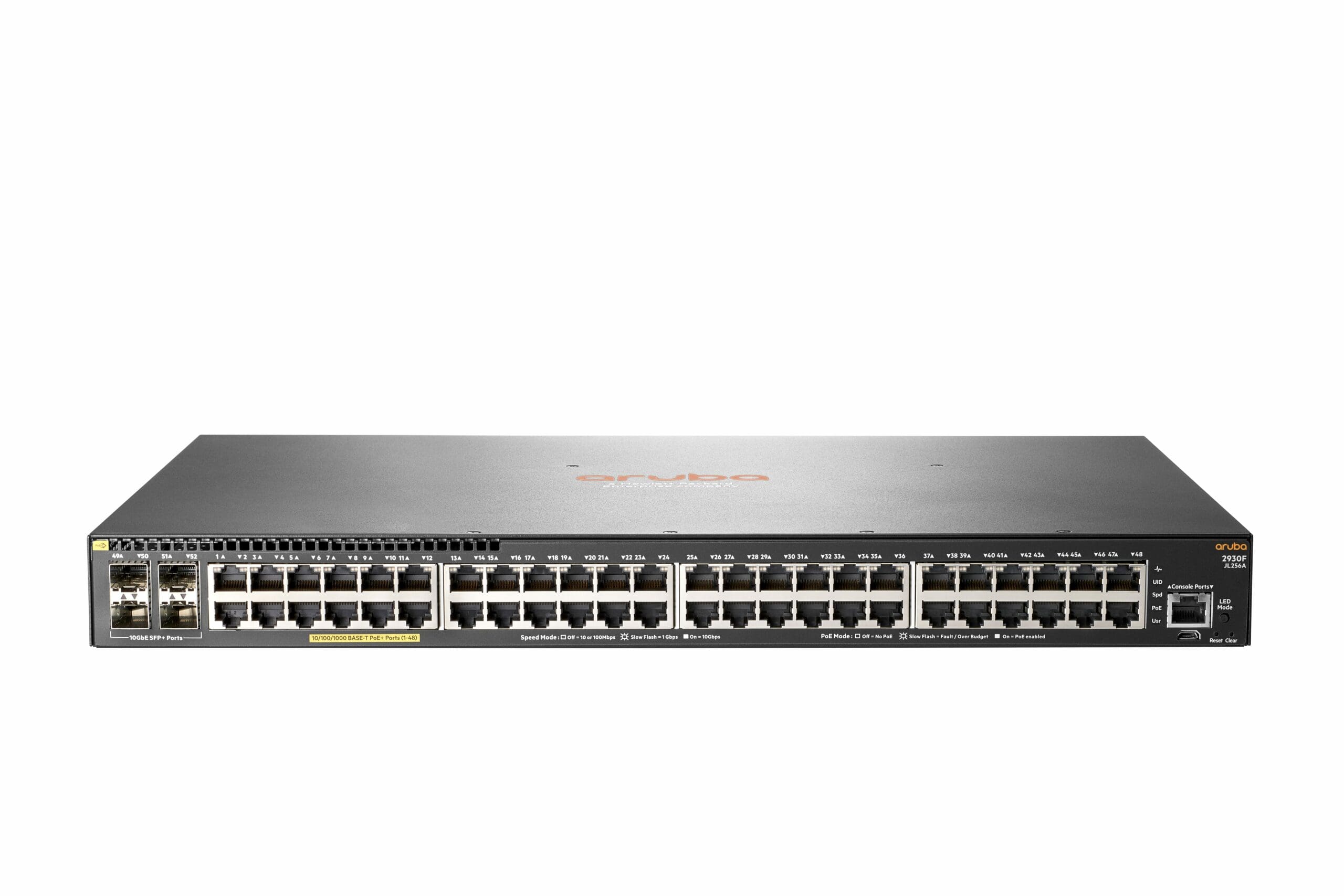 Hewlett Packard Enterprise Aruba 2930F 48G PoE+ 4SFP+ Managed L3 Gigabit Ethernet (10/100/1000) Power over Ethernet (PoE) 1U Grey