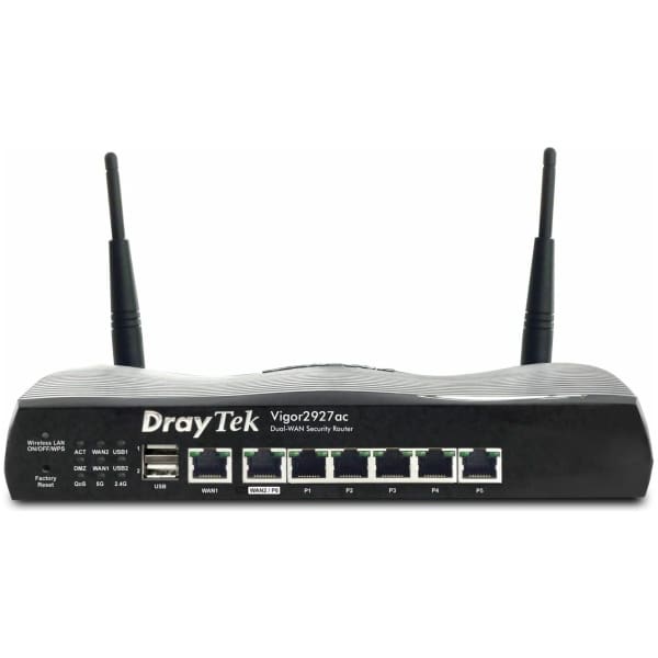 Draytek V2927AC wireless router Gigabit Ethernet Dual-band (2.4 GHz / 5 GHz) Black