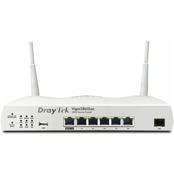 Draytek V2865VAC wireless router Gigabit Ethernet Dual-band (2.4 GHz / 5 GHz) 5G Grey