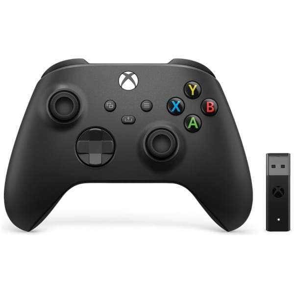 Microsoft Xbox Wireless Controller + Wireless Adapter for Windows 10 Black Gamepad PC, Xbox One, Xbox One S, Xbox One X, Xbox Series S, Xbox Series X