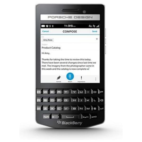 BlackBerry P9983 7.87 cm (3.1") Single SIM BlackBerry OS 10 4G 2 GB 64 GB 2100 mAh Black