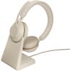 Jabra Evolve2 65 USB-A Beige MS Chrg stand Stereo