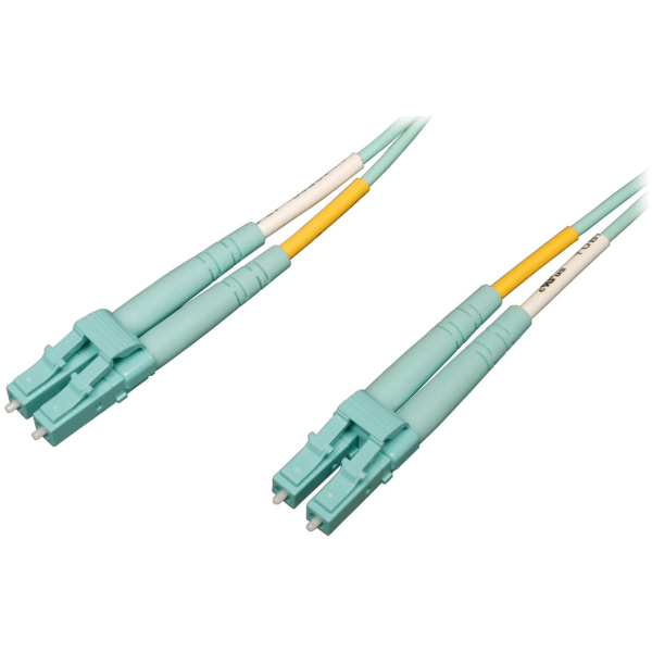 Tripp Lite N820-01M-OM4 10Gb/100Gb Duplex Multimode 50/125 OM4 LSZH Fiber Patch Cable (LC/LC) - Aqua, 1M (3 ft.)