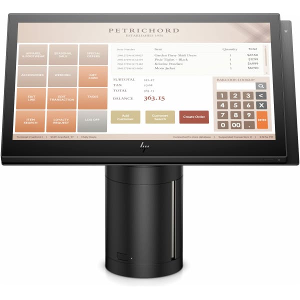 HP Engage One 143 All-in-One 2.4 GHz 7100U 35.6 cm (14") 1920 x 1080 pixels Touchscreen Black