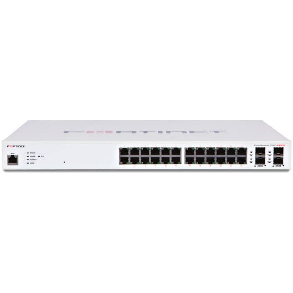 Fortinet Layer 2/3 FortiGate switch controller compatible PoE+ switch with 24 x GE RJ45 ports, 4 x GE SFP, with automatic Max 370W POE output limit