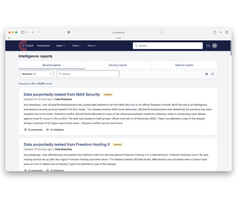 Intelligence Report General Report