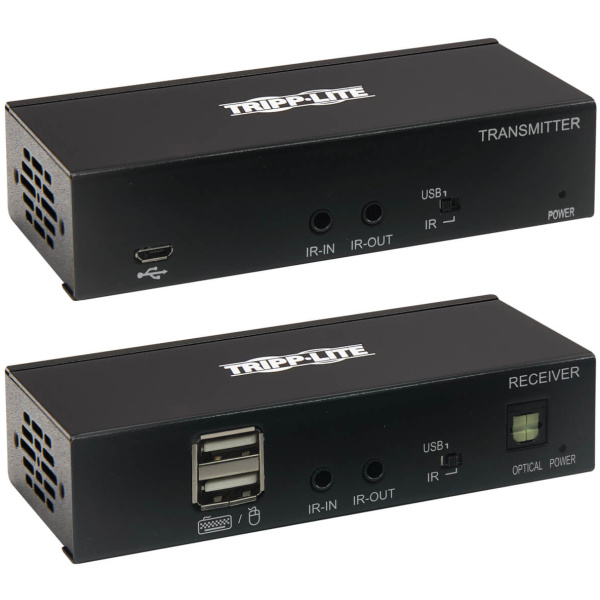 Tripp Lite B127A-1A1-BDBH DisplayPort to HDMI over Cat6 Extender Kit, KVM Support, 4K 60Hz, 4:4:4, USB, PoC, HDCP 2.2, 230 ft., TAA