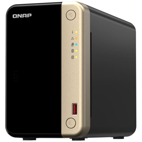 QNAP TS-264 NAS Tower Ethernet LAN Black, Gold N5095