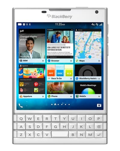 BlackBerry Passport 11.4 cm (4.5") Single SIM BlackBerry OS 10 4G Micro-USB 3 GB 32 GB 3450 mAh White