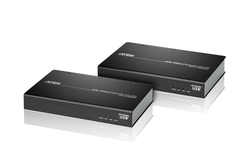 ATEN VE813 AV extender AV transmitter & receiver Black
