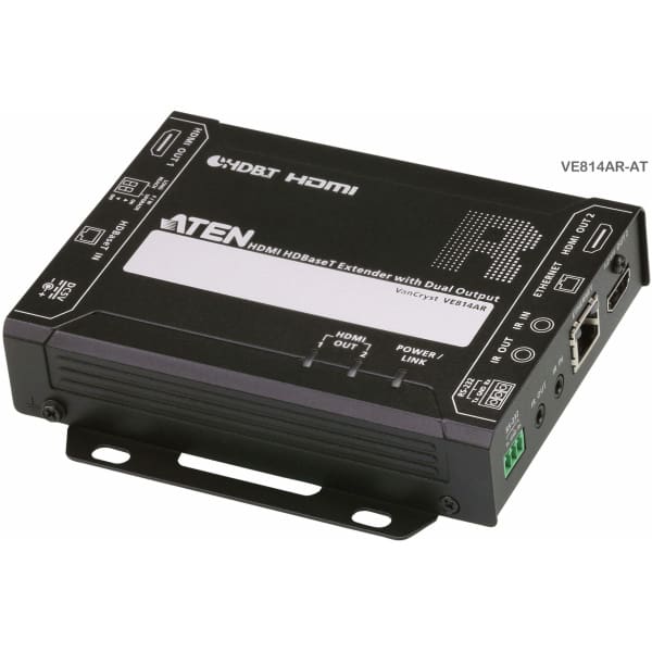 ATEN VE814AR AV extender AV receiver Black