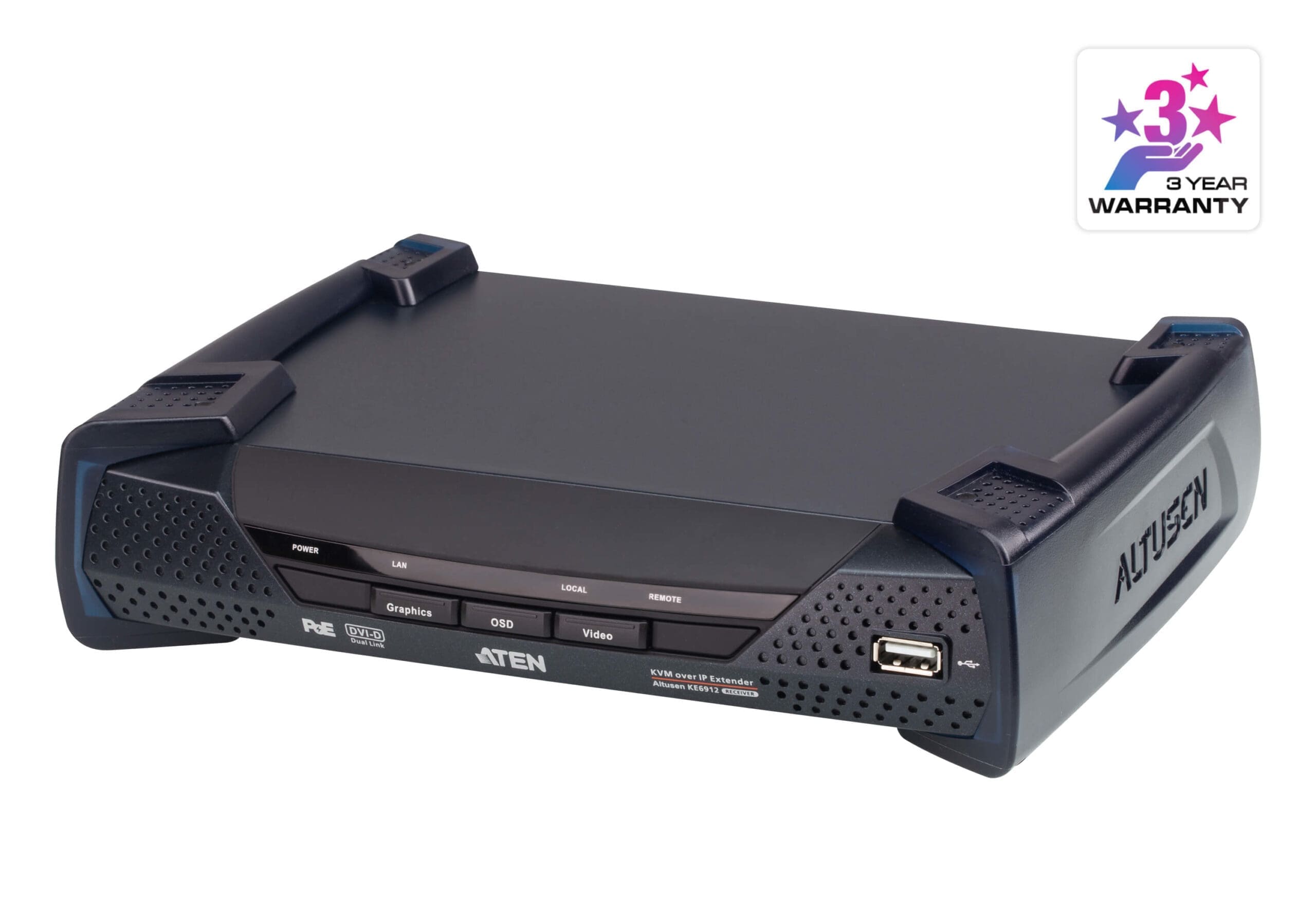 ATEN 2K DVI-D dual-link KVM over IP Receiver