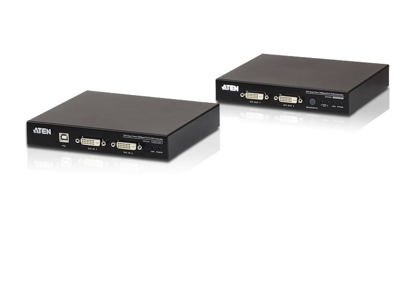 ATEN USB 2.0 DVI Dual View HDBase T2.0 KVM Extender with Audio and RS232 (150m)