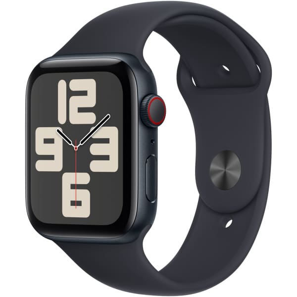 Apple Watch SE OLED 44 mm Digital 368 x 448 pixels Touchscreen 4G Black Wi-Fi GPS (satellite)