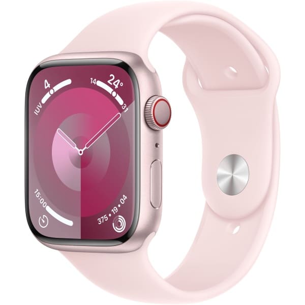 Apple Watch Series 9 45 mm Digital 396 x 484 pixels Touchscreen 4G Pink Wi-Fi GPS (satellite)
