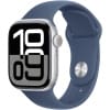 Apple Watch Series 10 GPS 42mm Silver Aluminium Case with Denim Sport Band - S/M