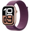Apple Watch Series 10 GPS 46mm Rose Gold Aluminium Case with Plum Sport Loop