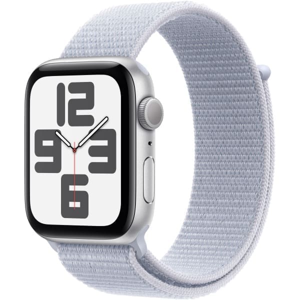 Apple Watch SE GPS 44mm Silver Aluminium Case with Blue Cloud Sport Loop