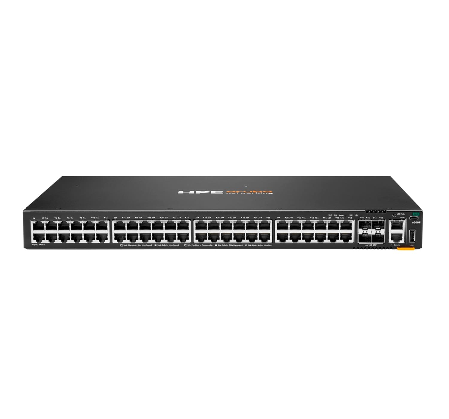 HPE Aruba Networking CX 6200F 48G 4SFP+ Managed L3 Gigabit Ethernet (10/100/1000) 1U