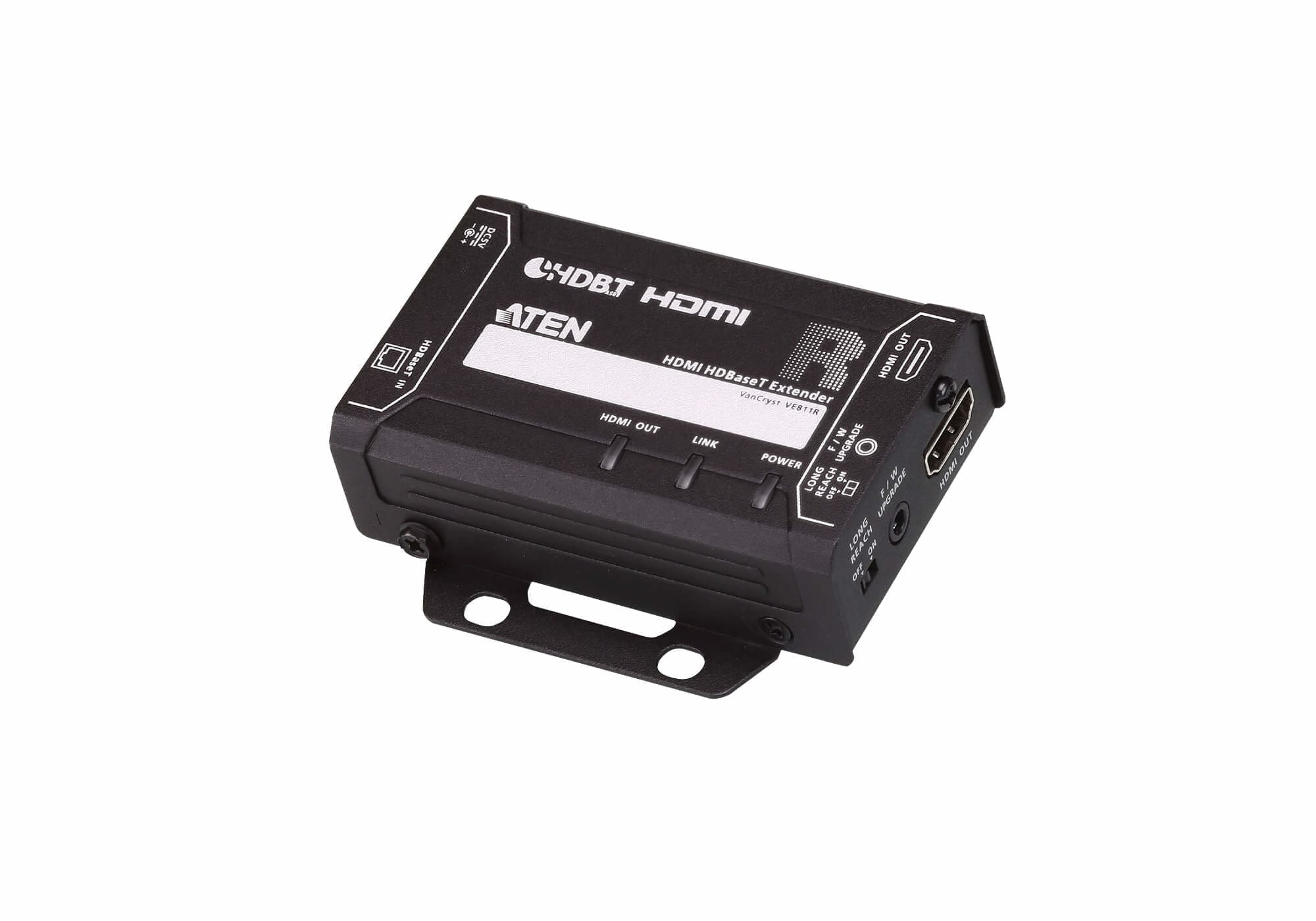 ATEN VE811R AV extender AV receiver Black