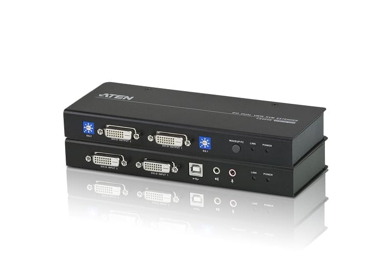 ATEN USB Dual View DVI KVM Extender with Audio and RS-232 (60m)