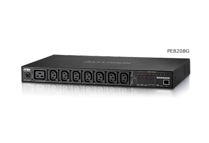 ATEN 8-Port Intelligent 1U ECO Power Distribution Unit (PDU), Metered & Switched by Outlet (7 x C13, 1 x C19) 16Amp