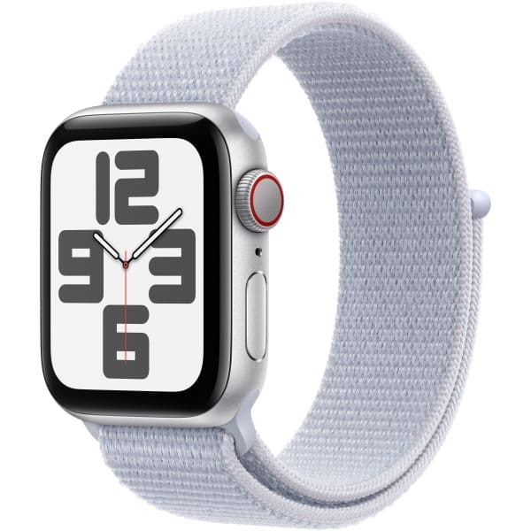 Apple Watch SE GPS + Cellular 40mm Silver Aluminium Case with Blue Cloud Sport Loop