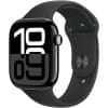 Apple Watch Series 10 GPS + Cellular 46mm Jet Black Aluminium Case with Black Sport Band - S/M
