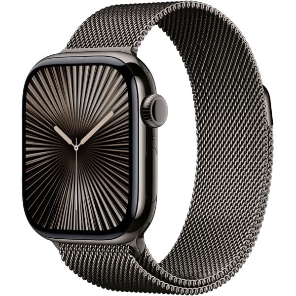 Apple Watch Series 10 GPS + Cellular 42mm Slate Titanium Case with Slate Milanese Loop