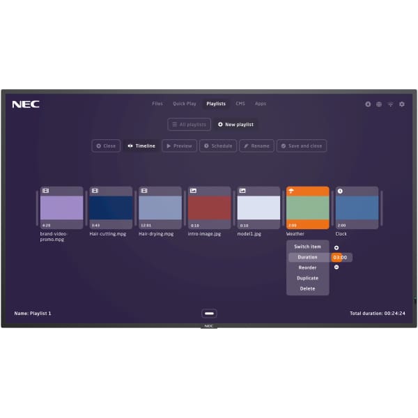 NEC MultiSync MA431-MPi4 109.2 cm (43") LCD 500 cd/m² 4K Ultra HD Black Built-in processor 24/7