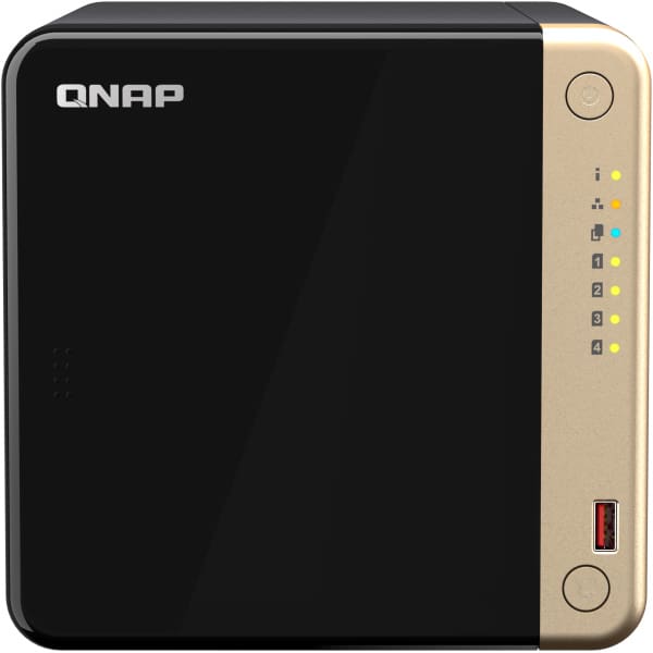 QNAP TS-464 NAS Tower Intel® Celeron® N5095 8 GB DDR4 16 TB HDD QNAP Turbo System Black, Gold