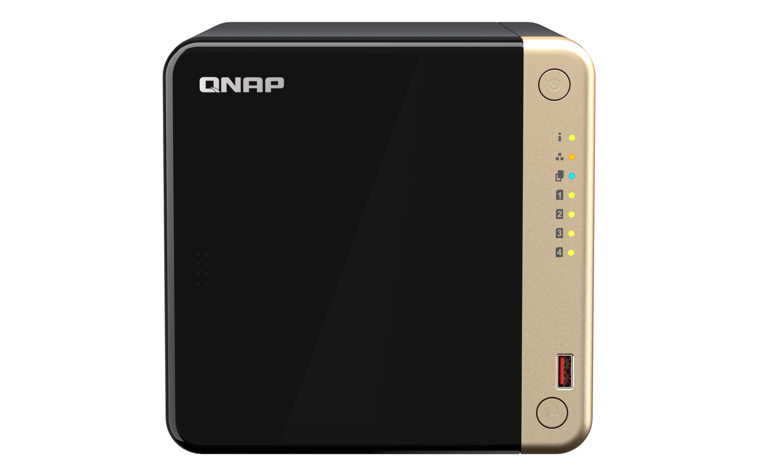 QNAP TS-464 NAS Tower Intel® Celeron® N5095 8 GB DDR4 24 TB HDD QNAP Turbo System Black, Gold