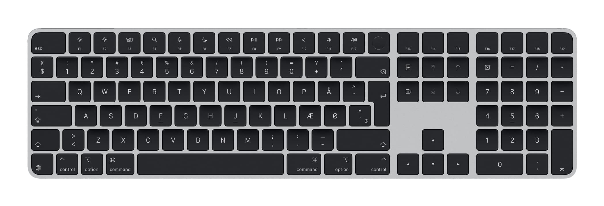 Apple Magic keyboard Universal USB + Bluetooth QWERTY Danish Black