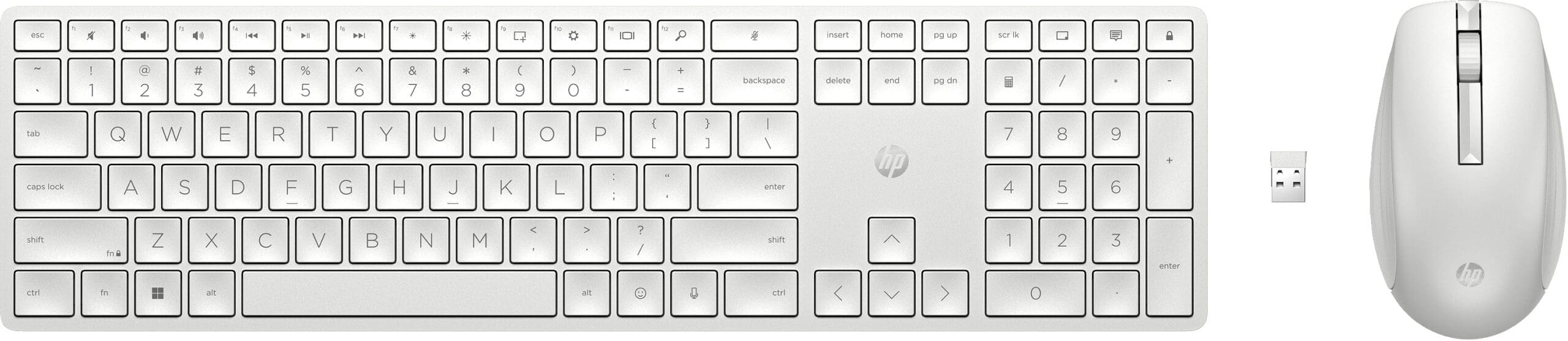 HP 650 Wireless Keyboard and Mouse Combo White