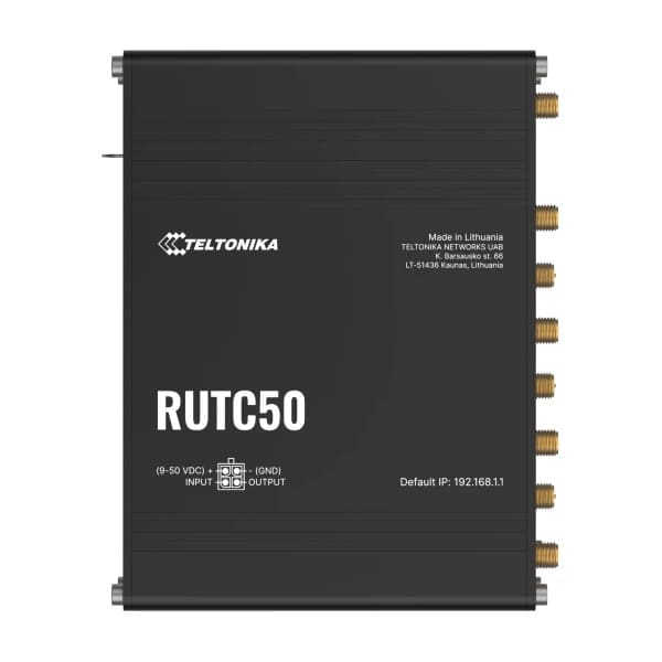 Teltonika RUTC50 wireless router Gigabit Ethernet Dual-band (2.4 GHz / 5 GHz) 5G Black