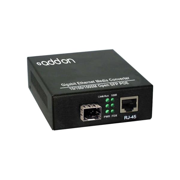AddOn Networks ADD-GMC-SFP-POE network media converter 1000 Mbit/s Black