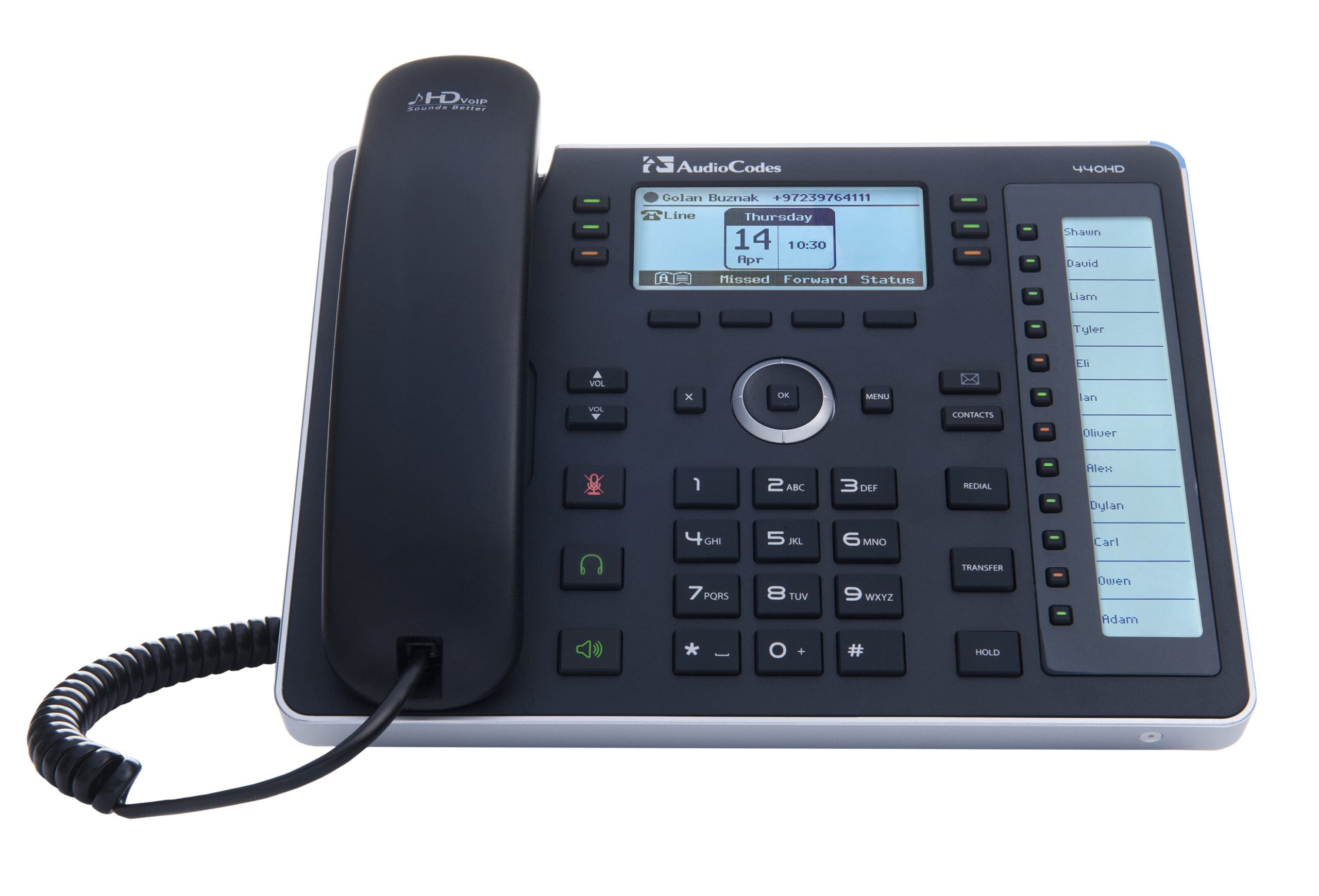 AudioCodes 440HD IP phone Black 6 lines LCD
