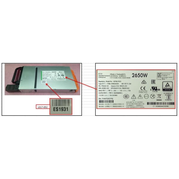 HPE 6x 2650W -48VDC power supply unit 1U