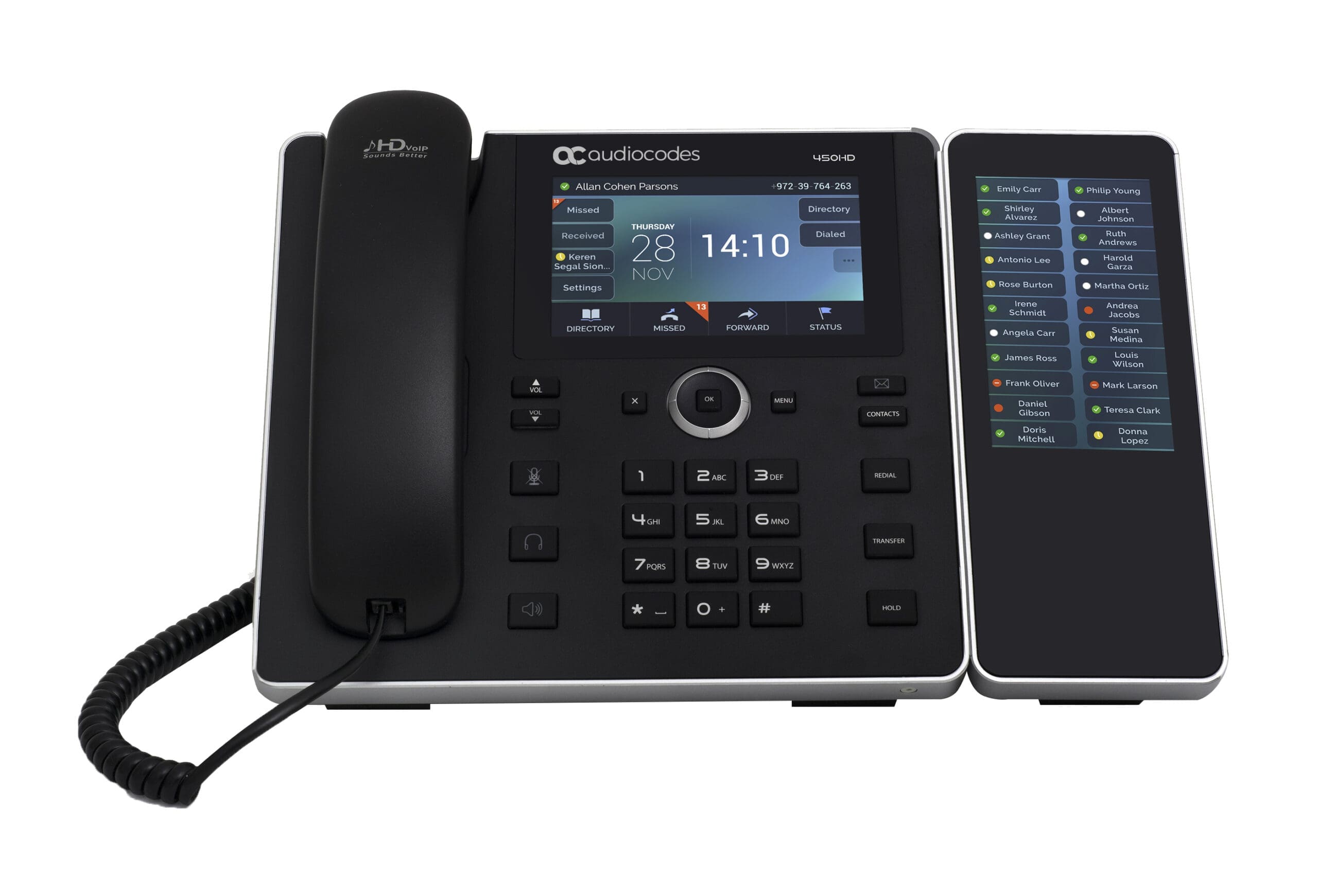 AudioCodes 450HD IP phone Black 8 lines TFT