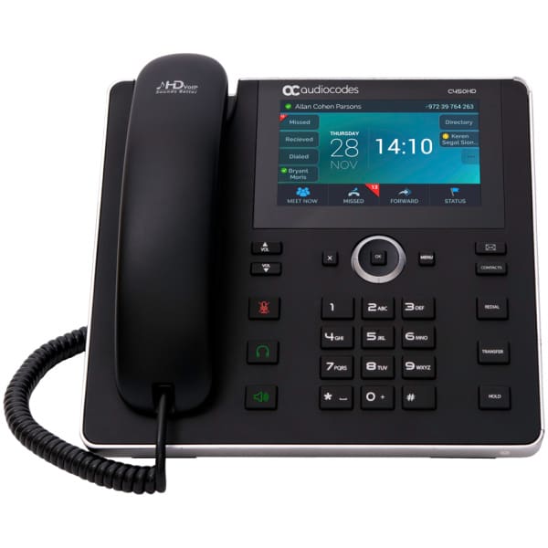 AudioCodes C450HD IP phone Black 8 lines TFT Wi-Fi