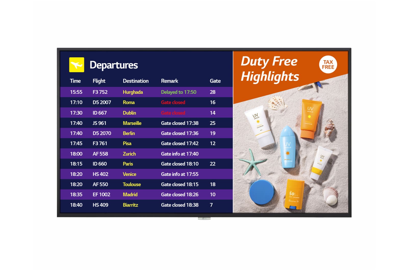 LG 55UH7F Signage Display Digital signage flat panel 139.7 cm (55") IPS Wi-Fi 700 cd/m² 4K Ultra HD Black WebOS 24/7