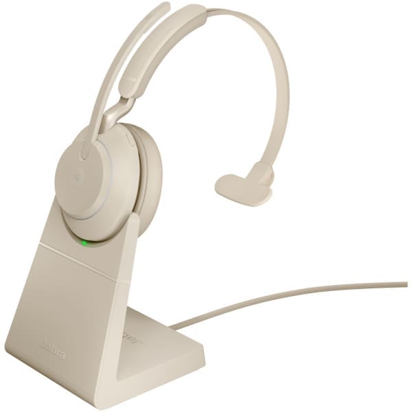 Jabra Evolve2 65 USB-A Beige MS Chrg stand Mono