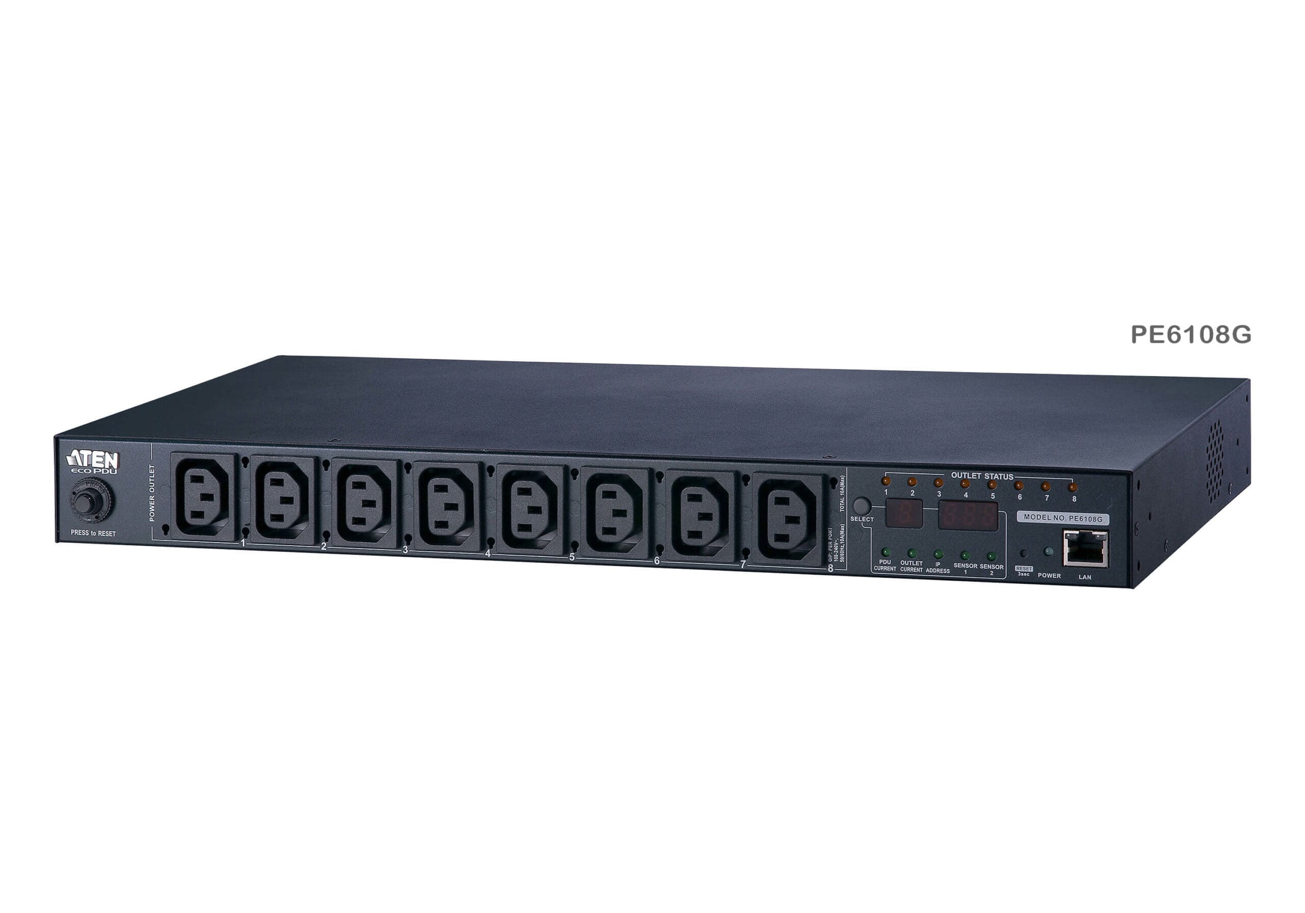 ATEN 1U 10A 8 Outlet Switched Bank Metered PDU + Free Eco PDU Manager Software