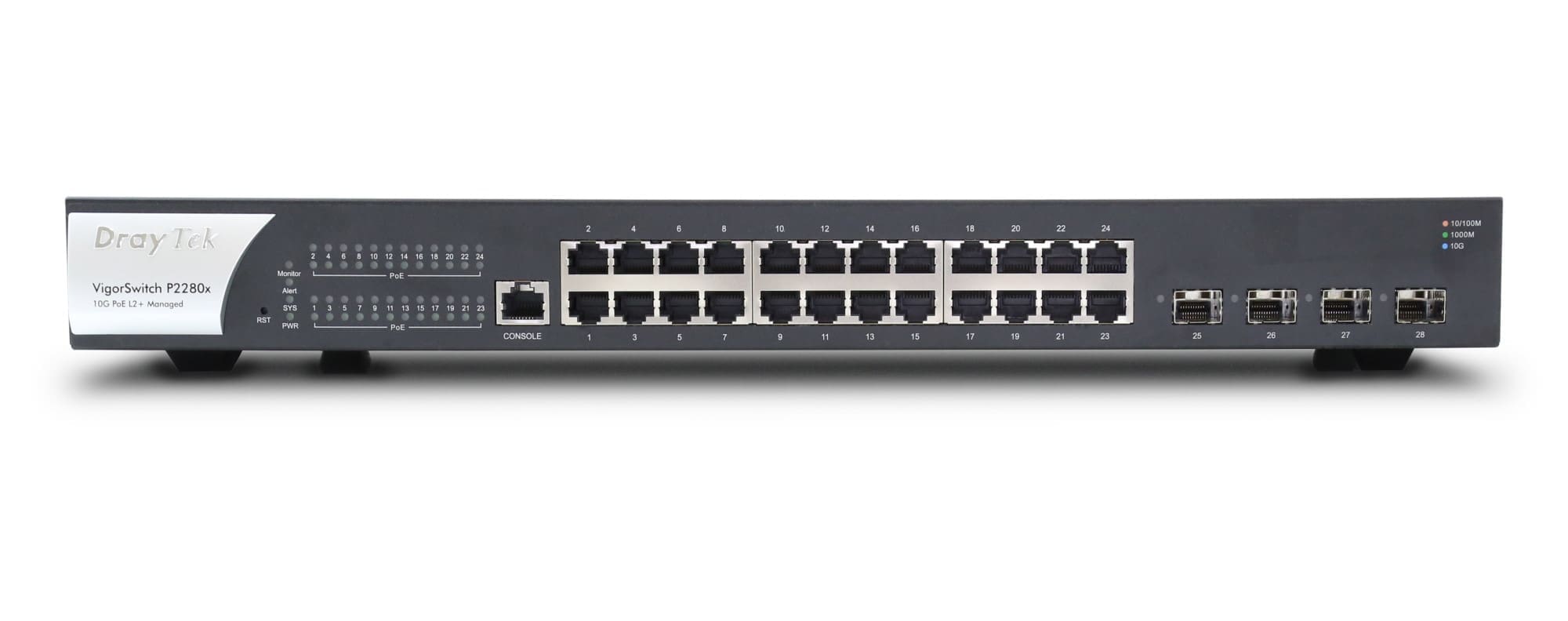 DrayTek VSP2280X-K network switch Managed L2 Gigabit Ethernet (10/100/1000) Power over Ethernet (PoE) 1U Black